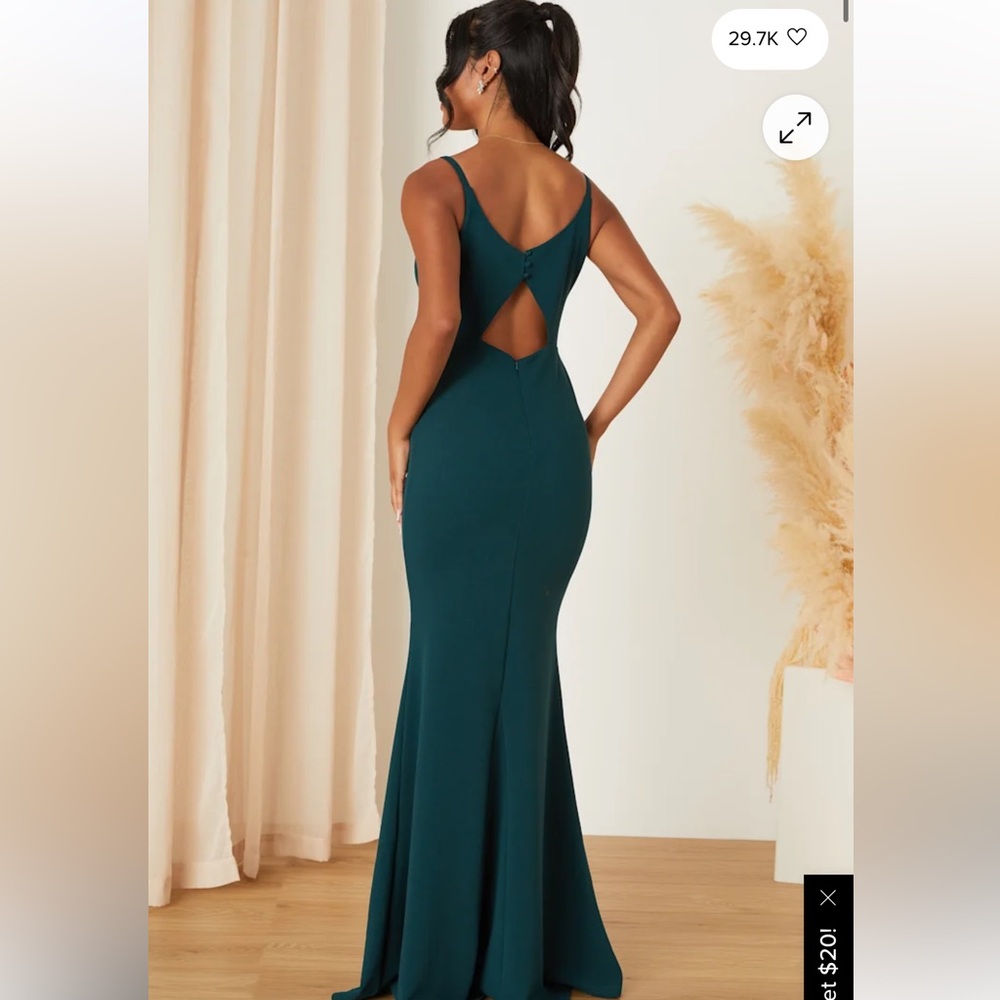 Lulu's Teal Backless Dress